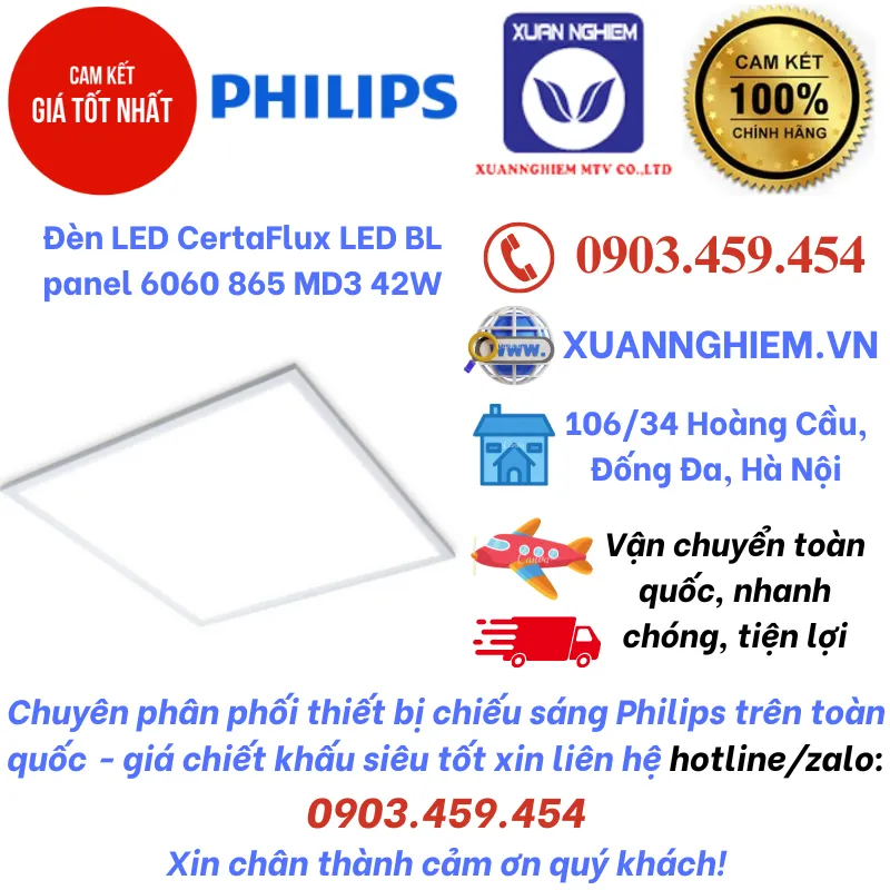 Đèn LED CertaFlux LED BL panel 6060 865 MD3 42W