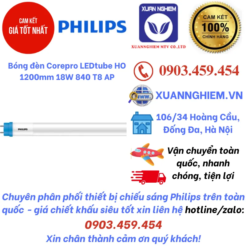 Bóng đèn Corepro LEDtube HO 1200mm 18W 840 T8 AP
