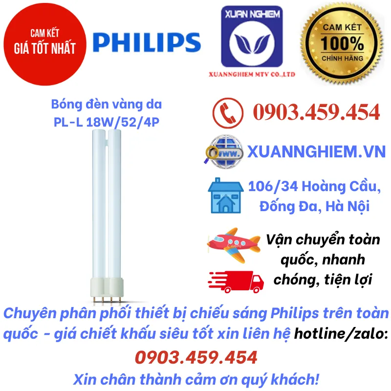 Bóng đèn vàng da PL-L 18W/52/4P