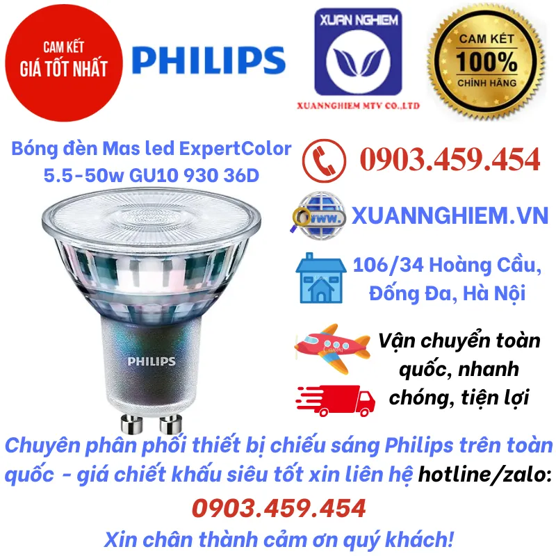 Bóng đèn Mas led ExpertColor 5.5-50w GU10 930 36D