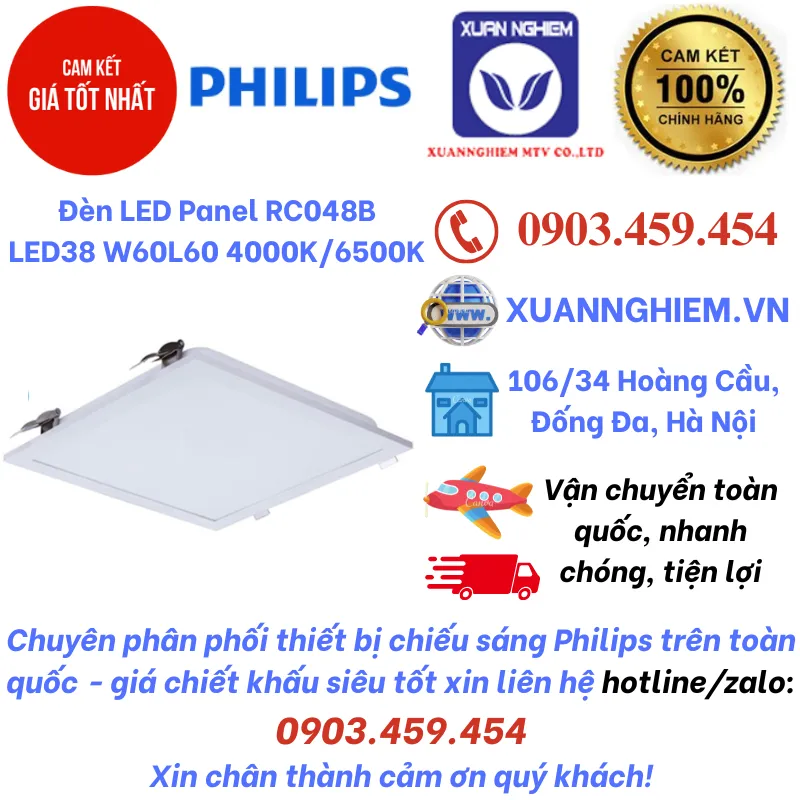 Đèn LED Panel RC048B LED38 W60L60 4000K/6500K