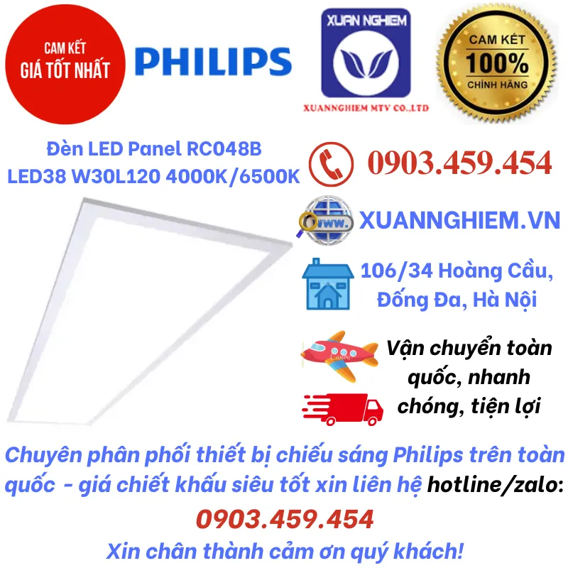 Đèn LED Panel RC048B LED38 W30L120 4000K/6500K