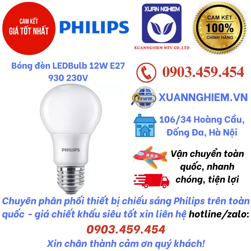 Bóng đèn LEDBulb 12W E27 930 230V / Bóng đèn LEDBulb 12W E27 965 230V