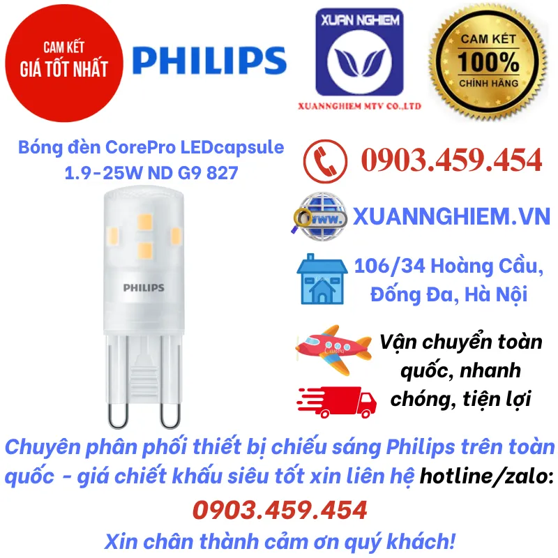 Bóng đèn CorePro LEDcapsule 1.9-25W ND G9 827