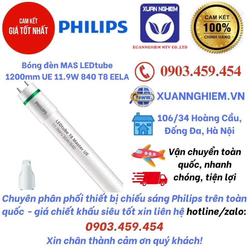 Bóng đèn MAS LEDtube 1200mm UE 11.9W 840 T8 EELA / MAS LEDtube 1200mm UE 11.9W 865 T8 EELA