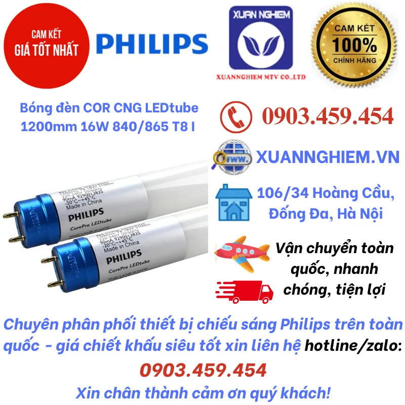Bóng đèn COR CNG LEDtube 1200mm 16W 865 T8 I / Bóng đèn COR CNG LEDtube 1200mm 16W 840 T8 I