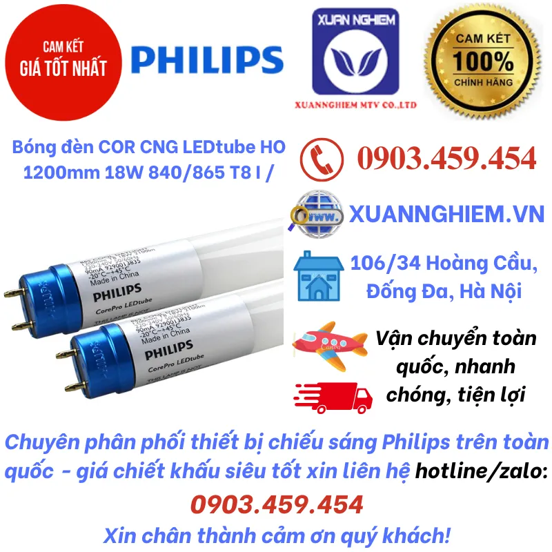Bóng đèn COR CNG LEDtube HO 1200mm 18W 840 T8 I / Bóng đèn COR CNG LEDtube HO 1200mm 18W 865 T8 I