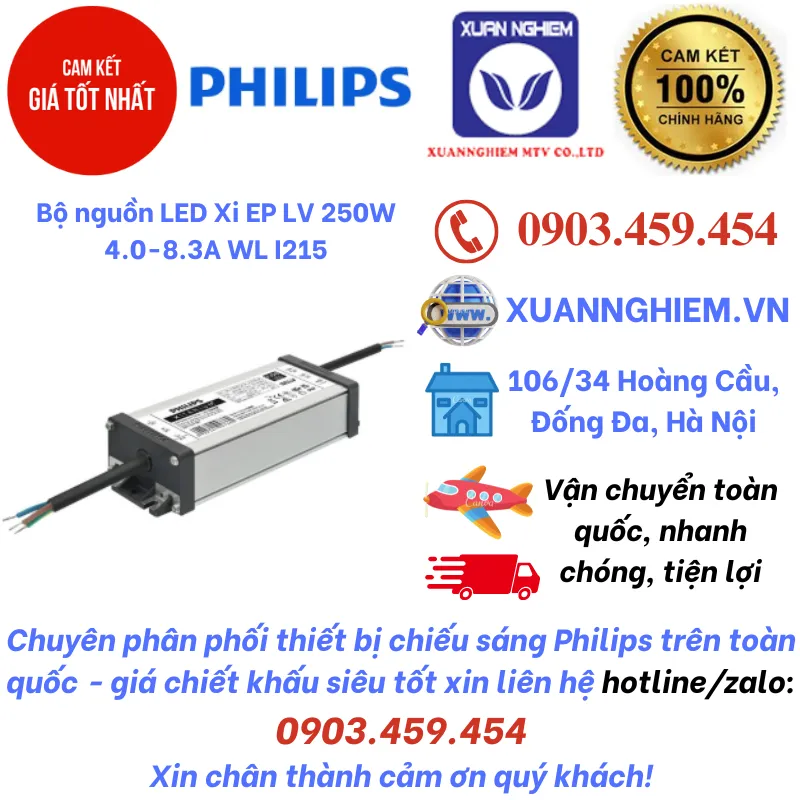 Bộ nguồn LED Xitanium Xi EP LV 250W 4.0-8.3A WL I215