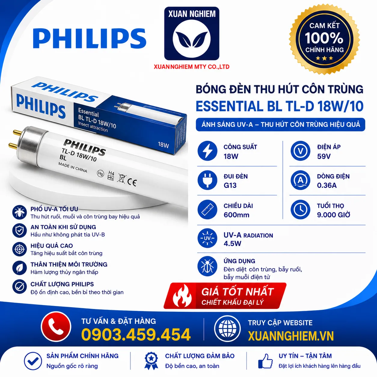 Bóng đèn thu hút côn trùng Essential BL TL-D 18W/10